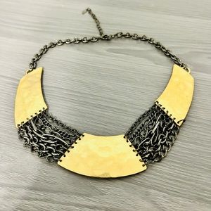 Vintage Gold Plate and Chain Necklace, Adjustable